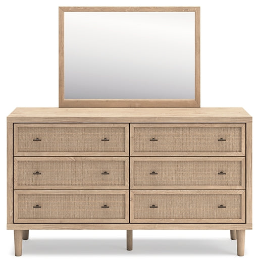 Cielden King Panel Bed with Mirrored Dresser, Chest and 2 Nightstands