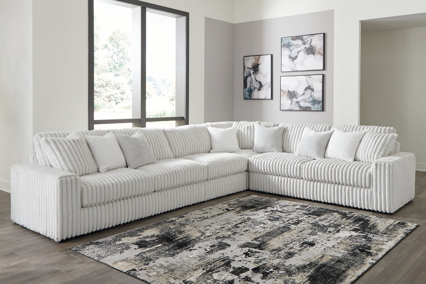 Stupendous 4-Piece Sectional with Ottoman