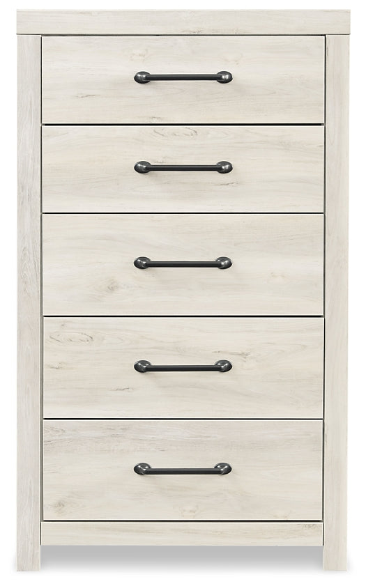 Cambeck Twin Panel Bed with 4 Storage Drawers with Mirrored Dresser and Chest