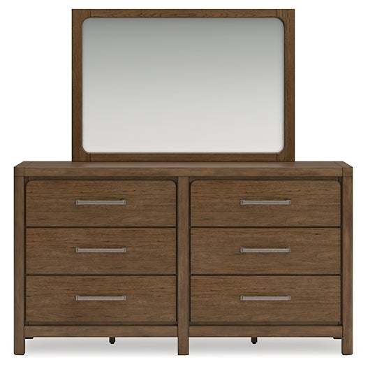 Cabalynn Queen Panel Bed with Storage with Mirrored Dresser and Nightstand